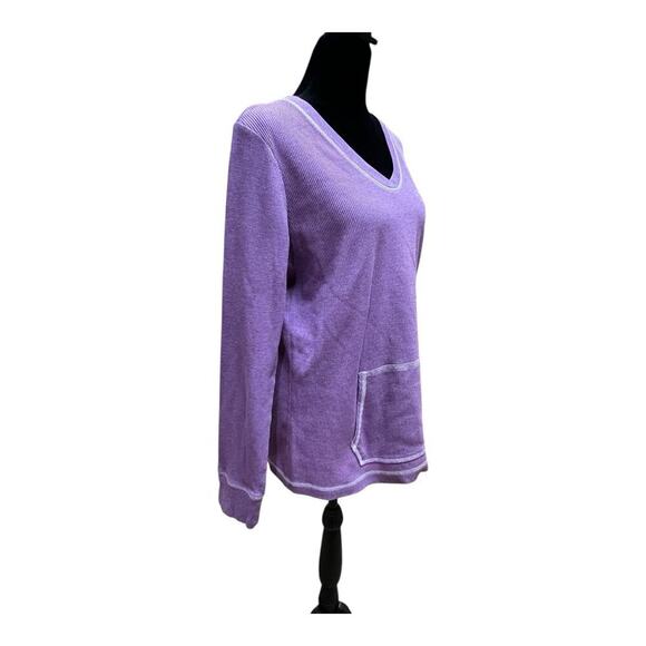 LIZ WEAR women’s size M thermal top with V-neck - Picture 2 of 11